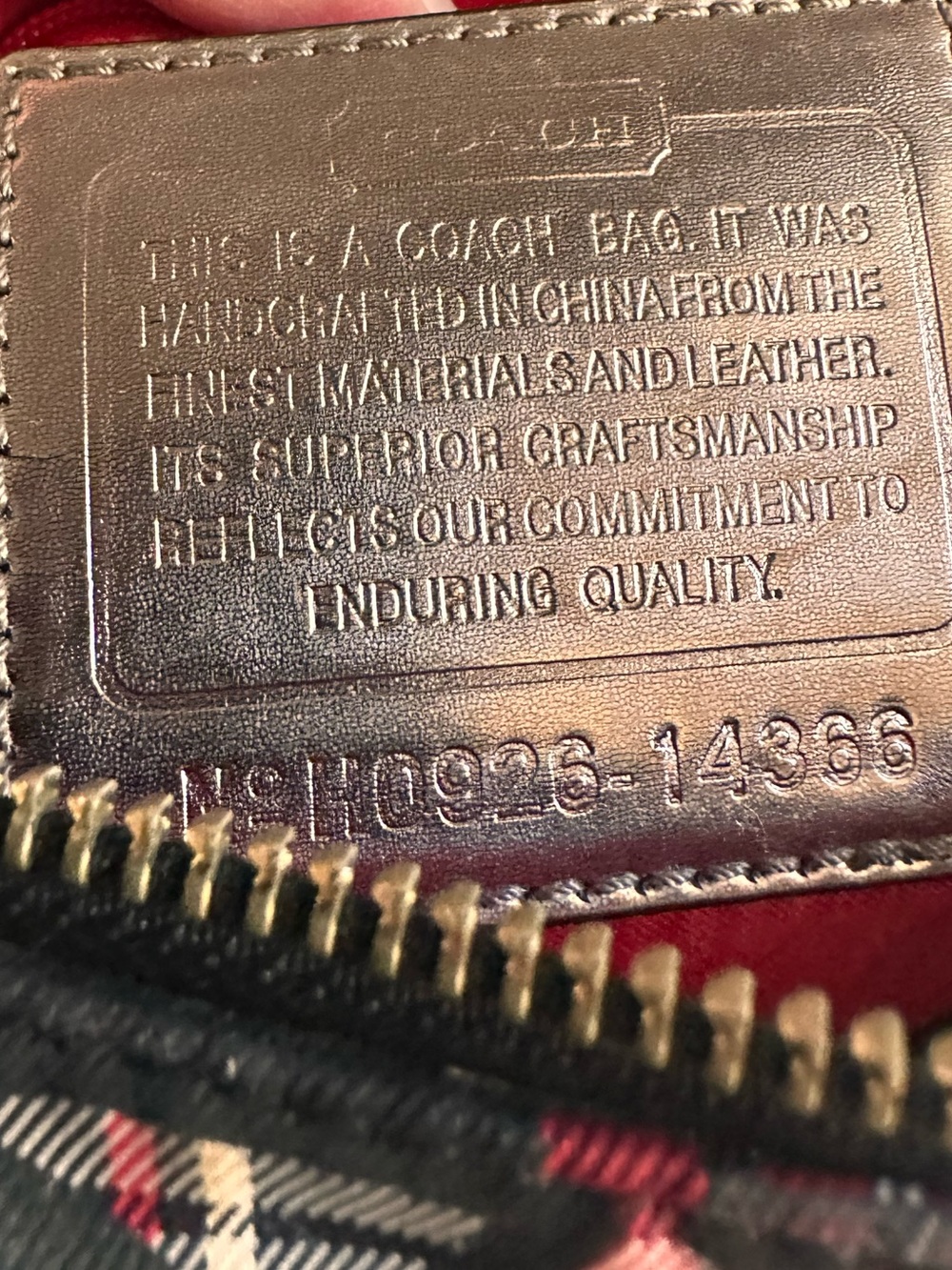 Authentic COACH Poppy Plaid Black and Red Handbag - Picture 5 of 6